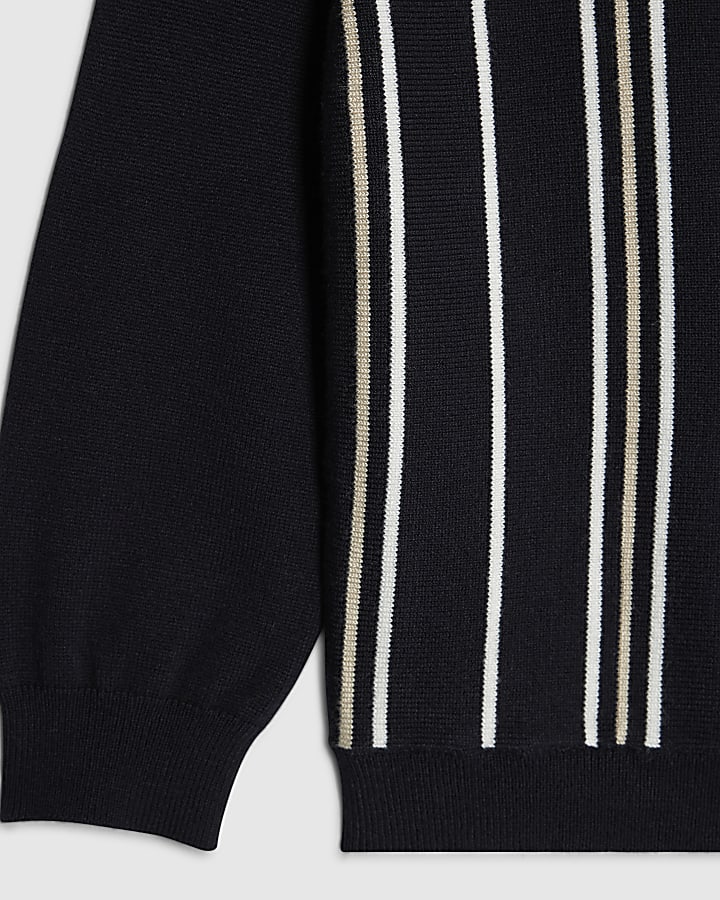 Mini Boys Navy Funnel Neck Top