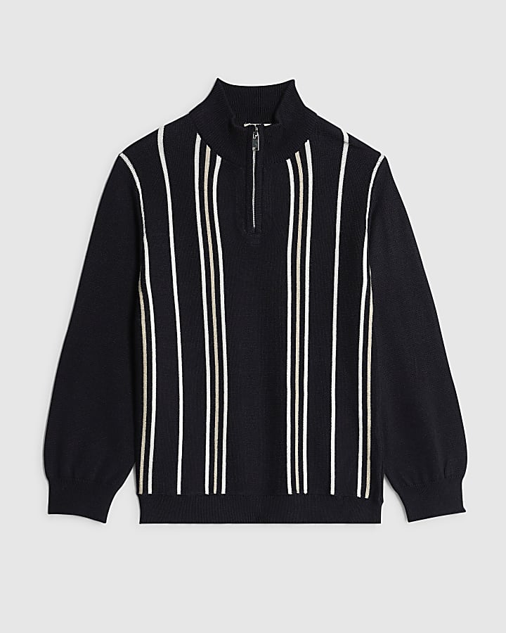 Mini Boys Navy Funnel Neck Top