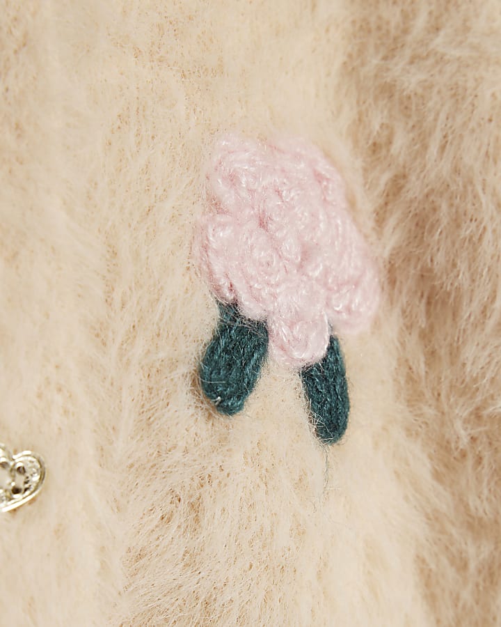 Baby Girls Pink Fluffy Rose Cardigan Set