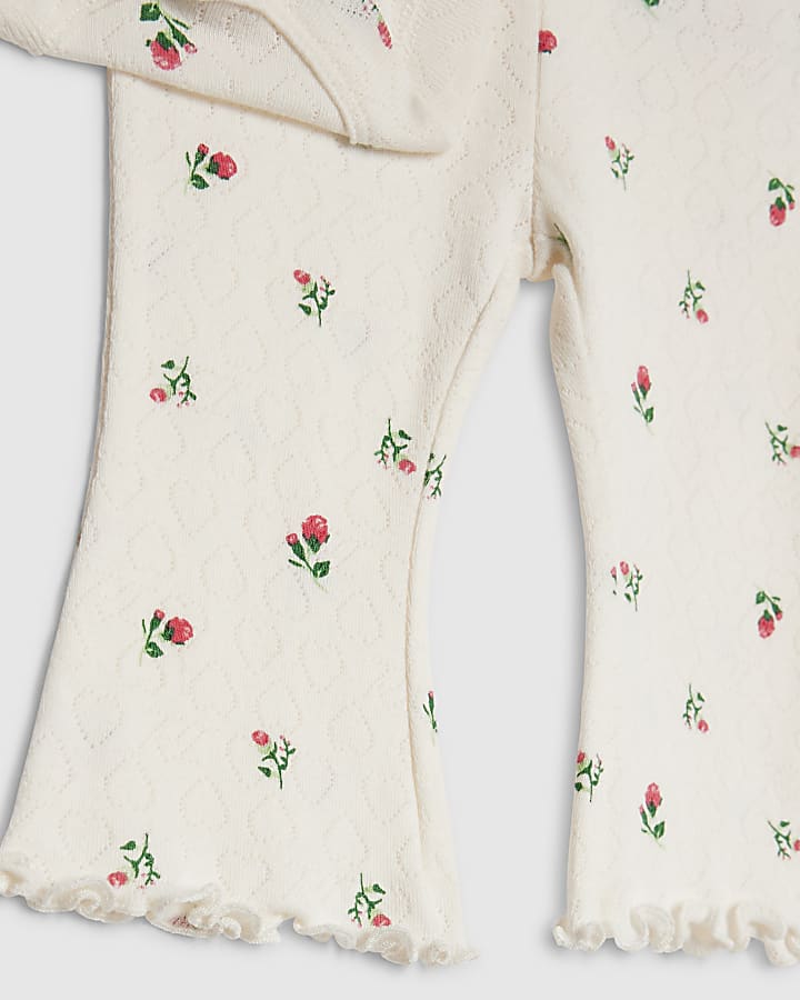 Baby Girls Cream Floral Bodysuit Set