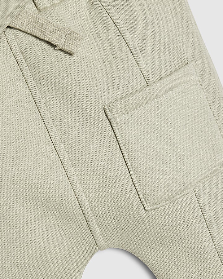 Baby Boys Khaki Bear Pocket Sweatshirt Set