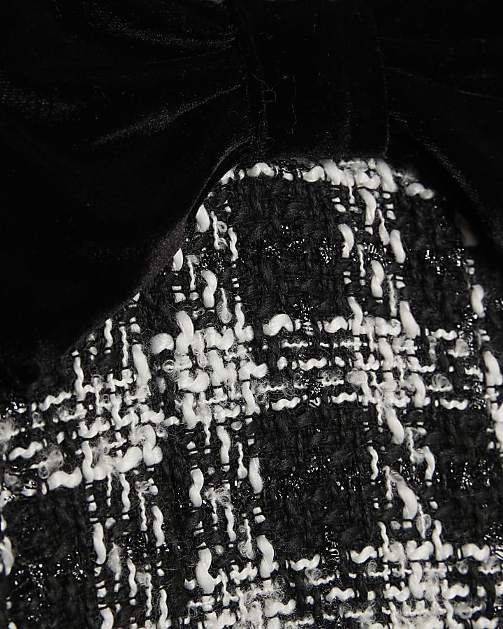 Mini Girl Black Velvet Bow Boucle Dress