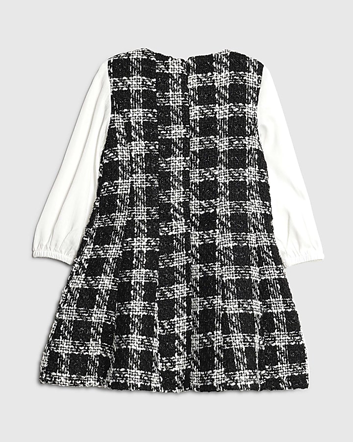 Mini Girl Black Velvet Bow Boucle Dress