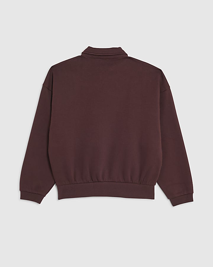 Boys Red Colour Block Shirt