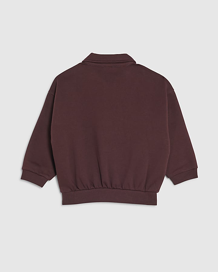 Mini Boys Red Colour Block Shirt