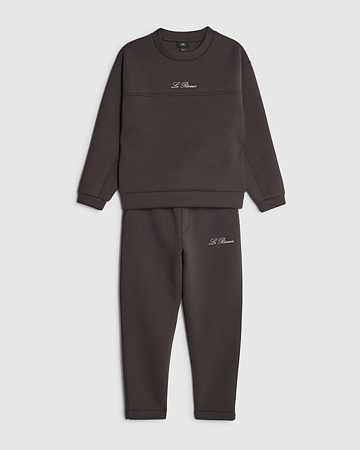 Boys Brown Sweatshirt And Joggers Set