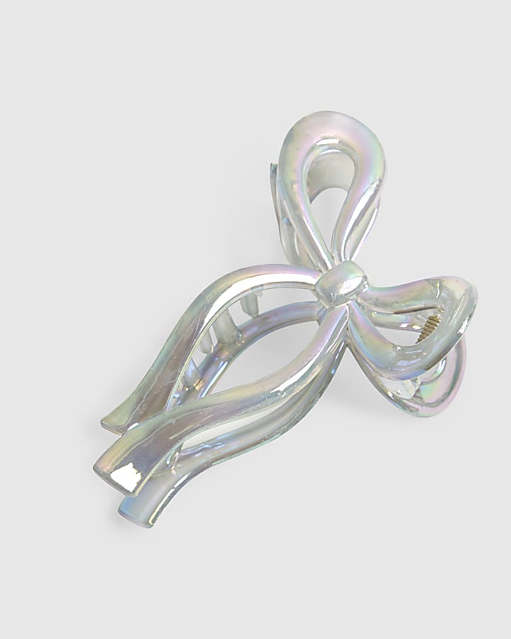 Girls Blue Bow Claw Hair Clip