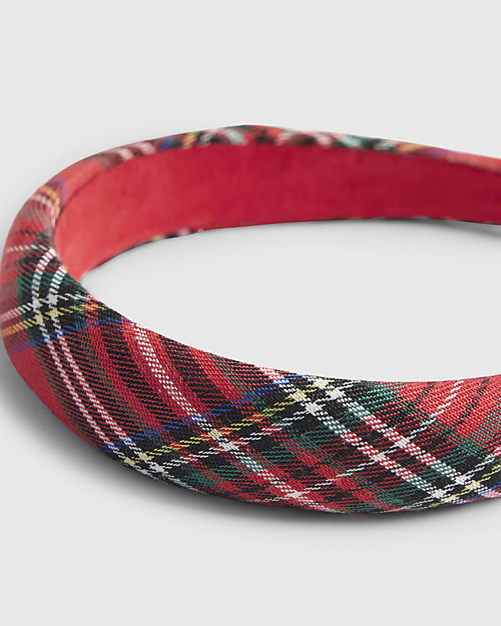 Red Christmas Tartan Headband