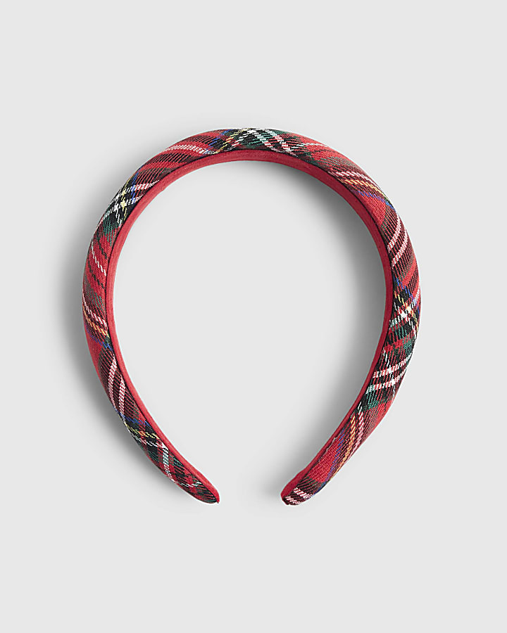 Red Christmas Tartan Headband