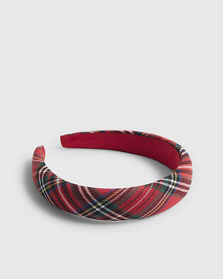 Red Christmas Tartan Headband
