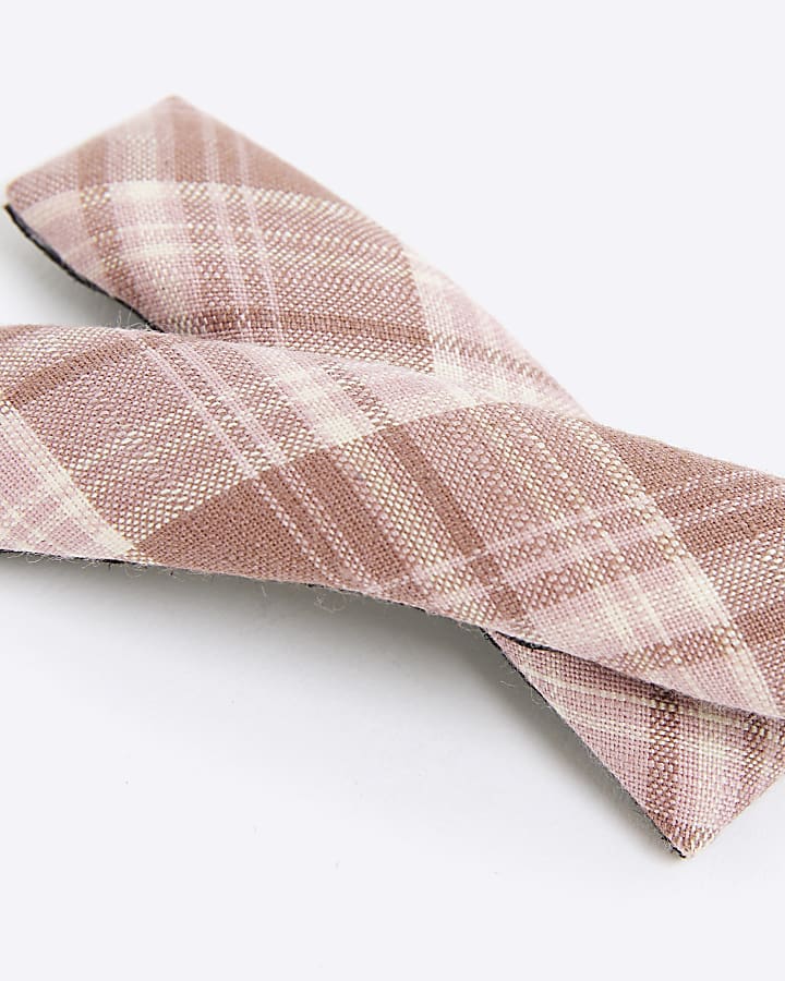 Girls Pink Tartan Clips