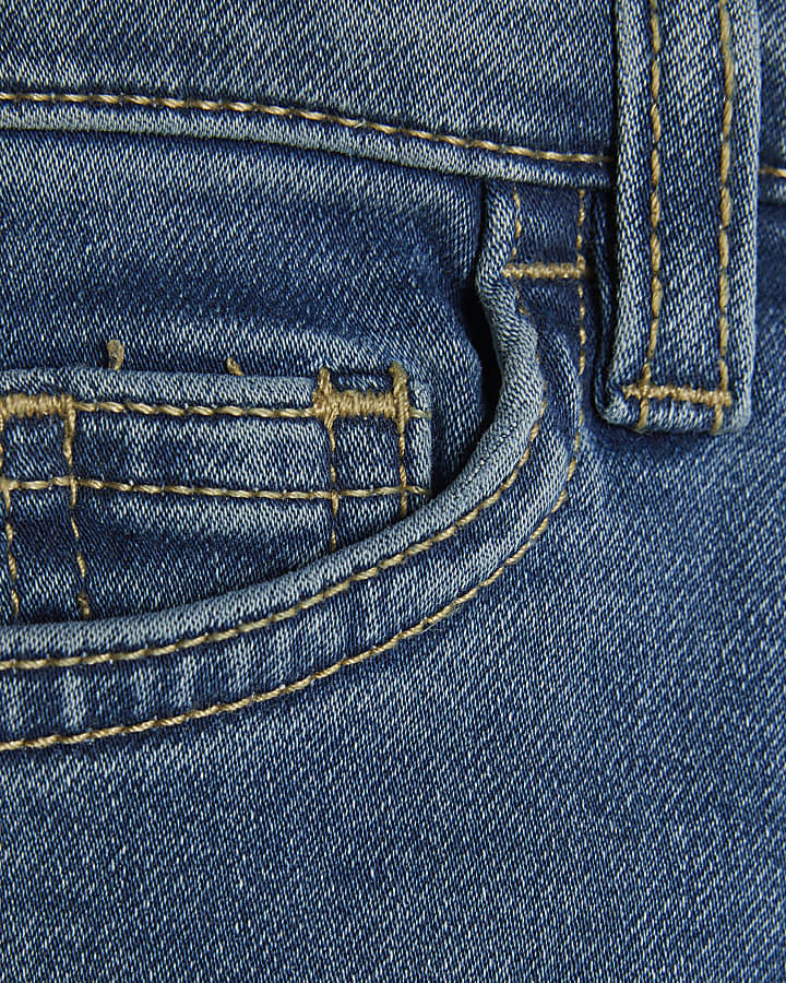 Mini Boys Blue Washed Straight Jeans