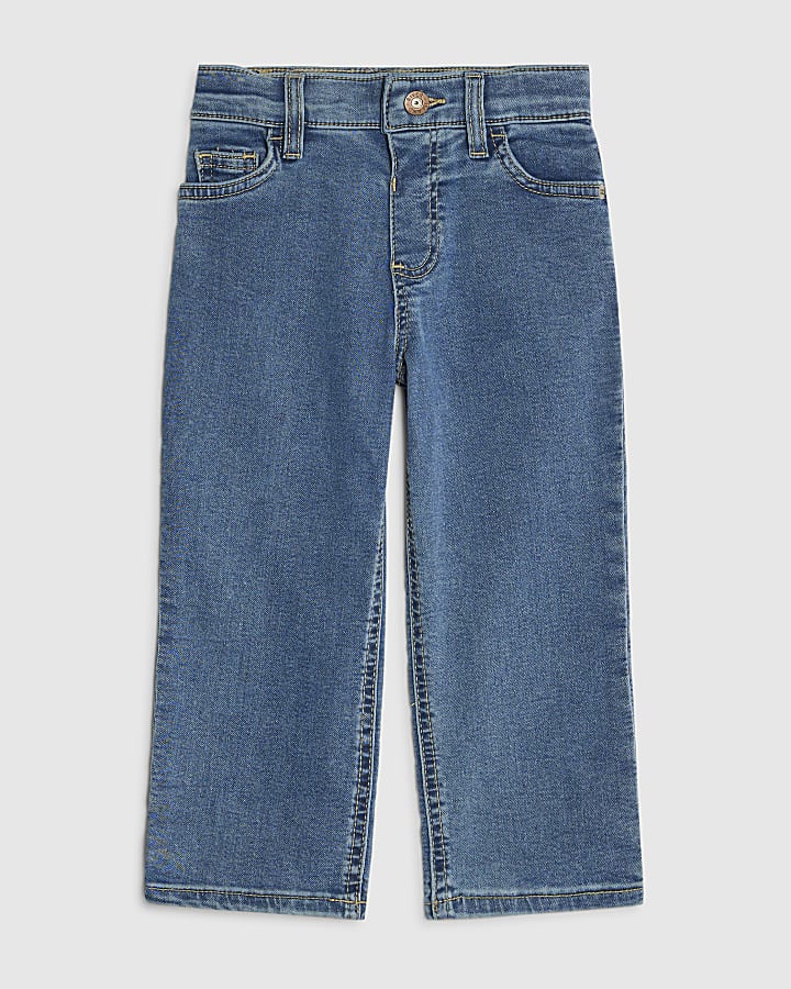 Mini Boys Blue Washed Straight Jeans