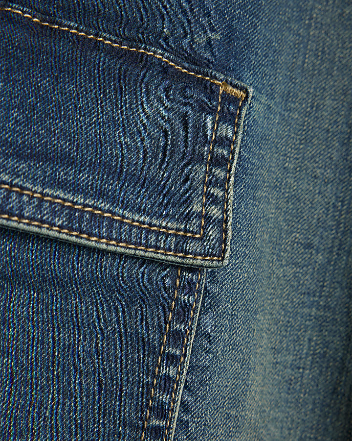 Boys Blue Loose Cargo Jeans