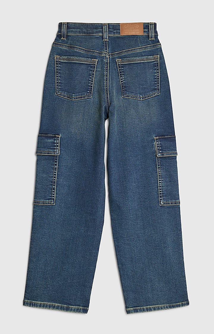 Boys Blue Loose Cargo Jeans