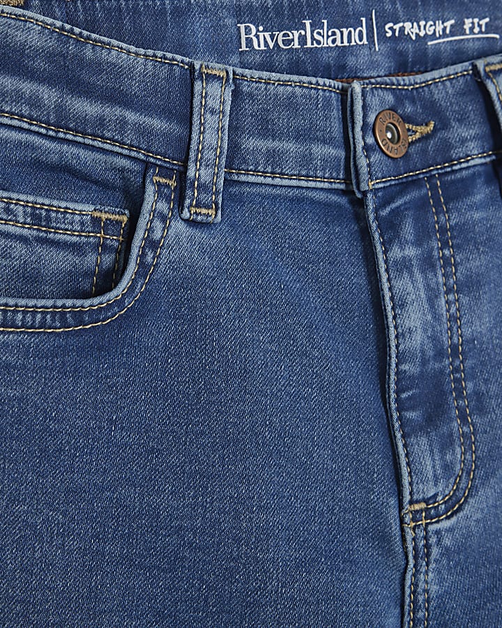 Boys Blue Washed Straight Jeans
