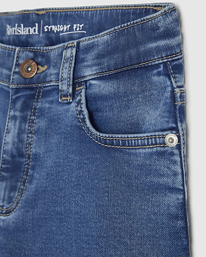Boys Blue Washed Straight Jeans
