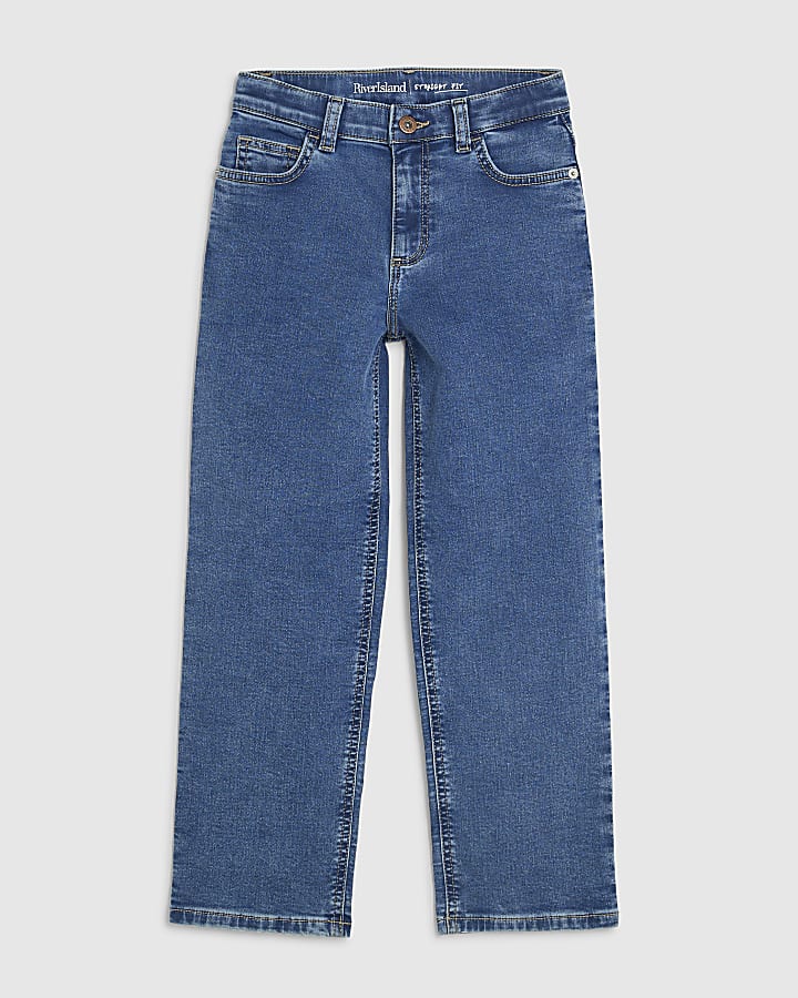 Boys Blue Washed Straight Jeans