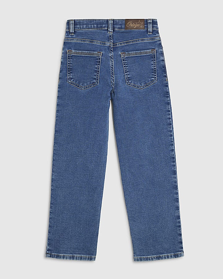 Boys Blue Washed Straight Jeans