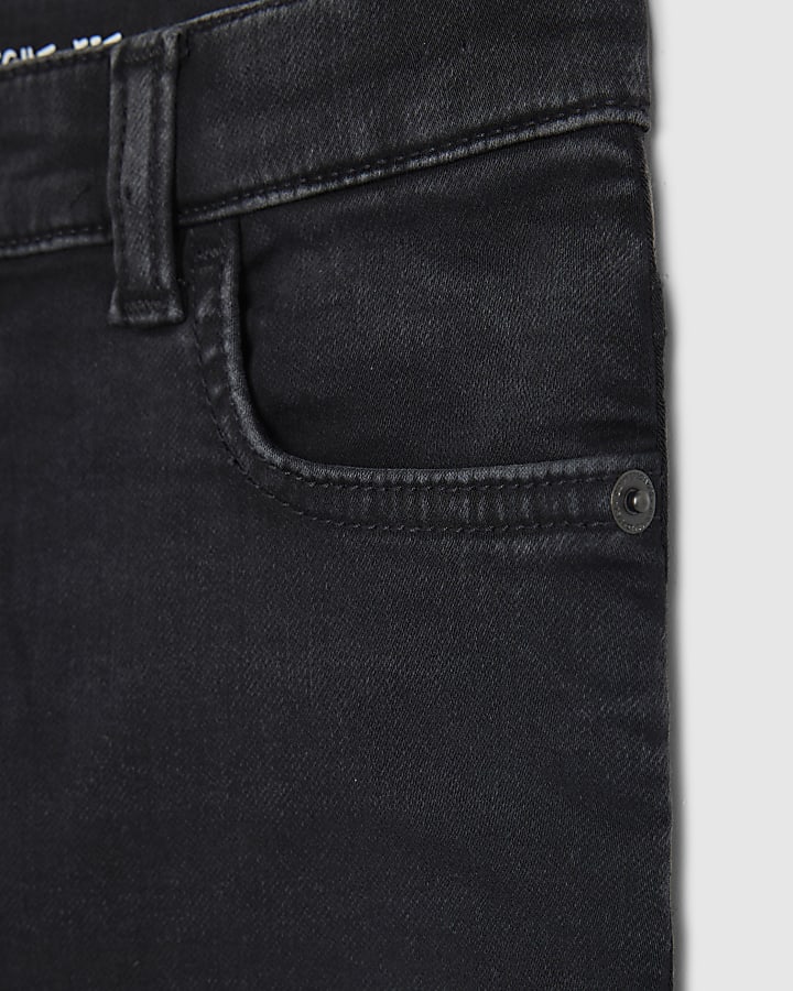 Boys Black Washed Straight Jeans