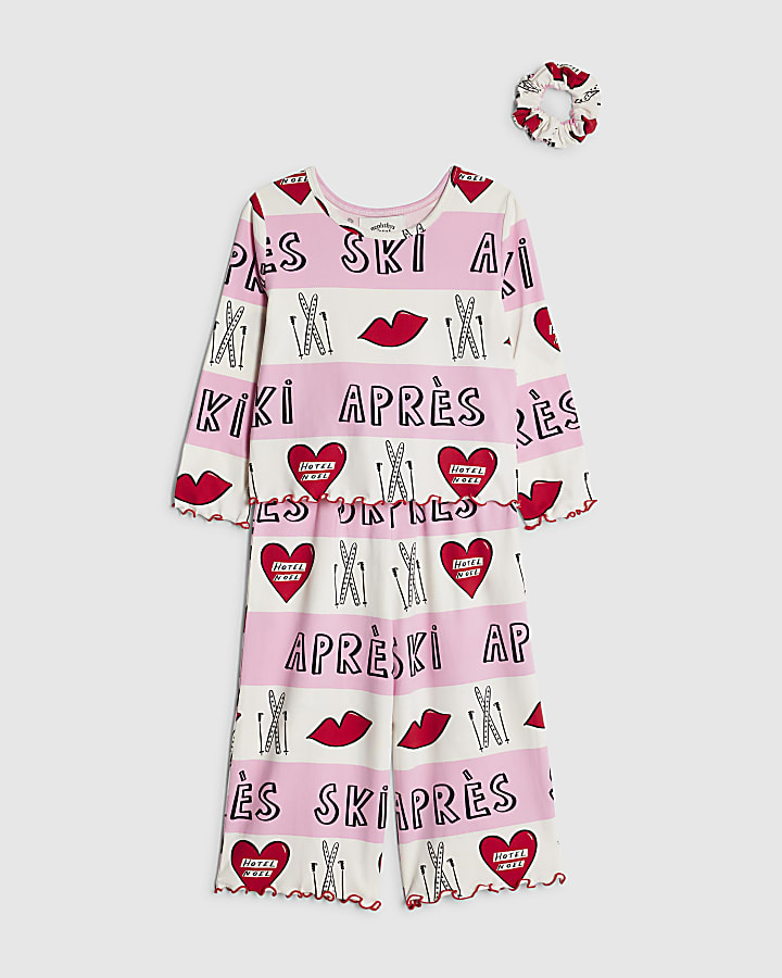 Nephthys Mini Girls Pink Apres Ski Pyjama Set