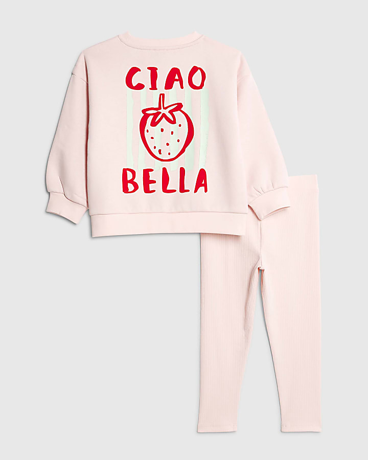 Mini Girls Pink Ciao Bella Sweatshirt Set