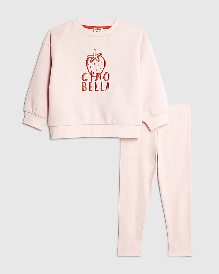 Mini Girls Pink Ciao Bella Sweatshirt Set