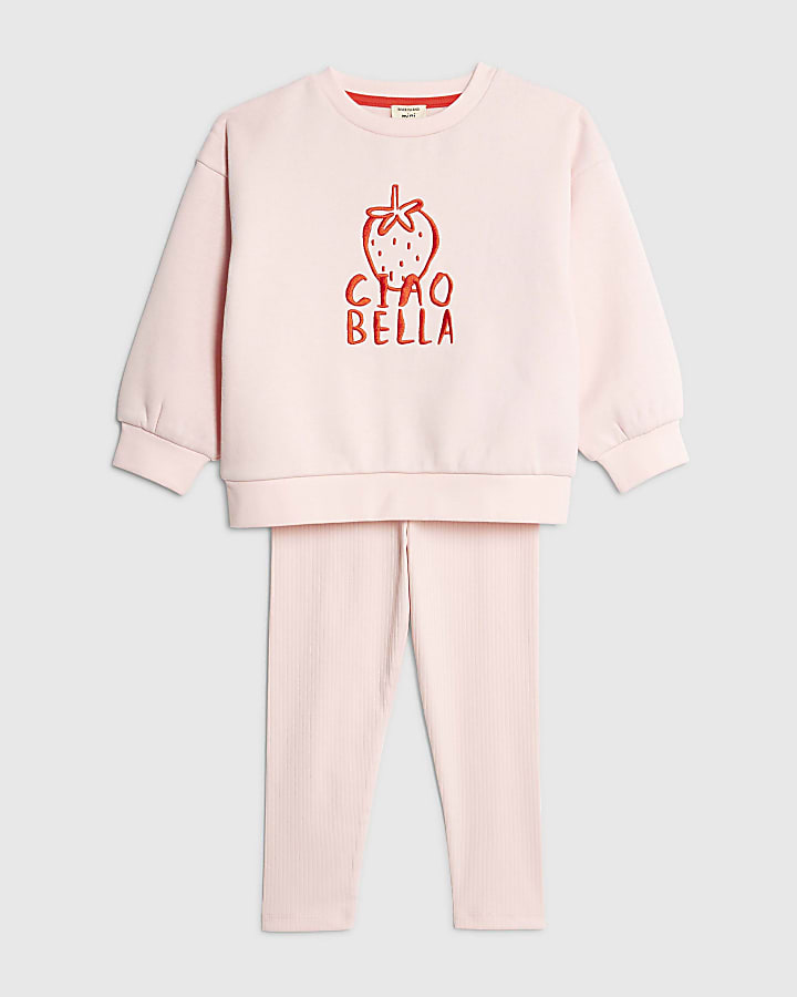 Mini Girls Pink Ciao Bella Sweatshirt Set