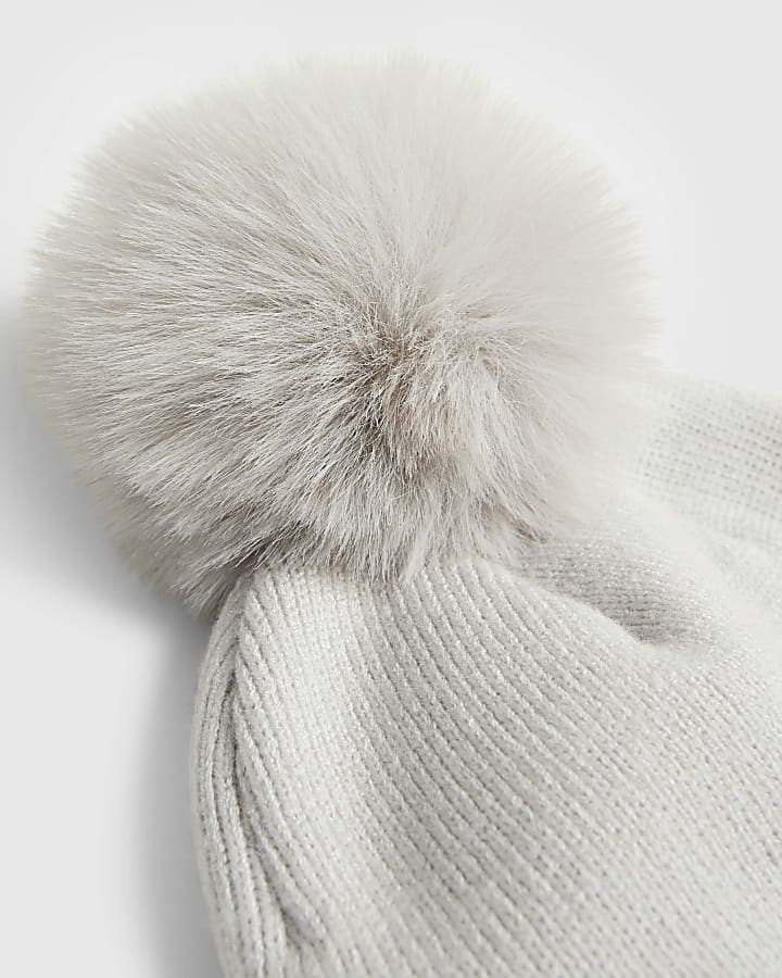 Mini Boys Grey Goggle Beanie Hat