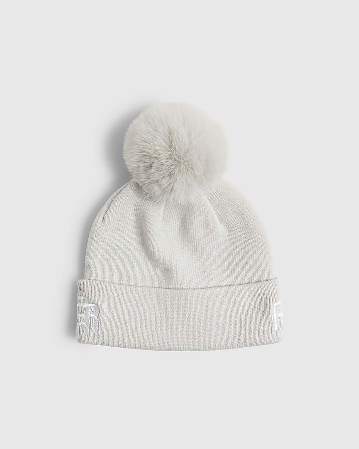 Mini Boys Grey Goggle Beanie Hat