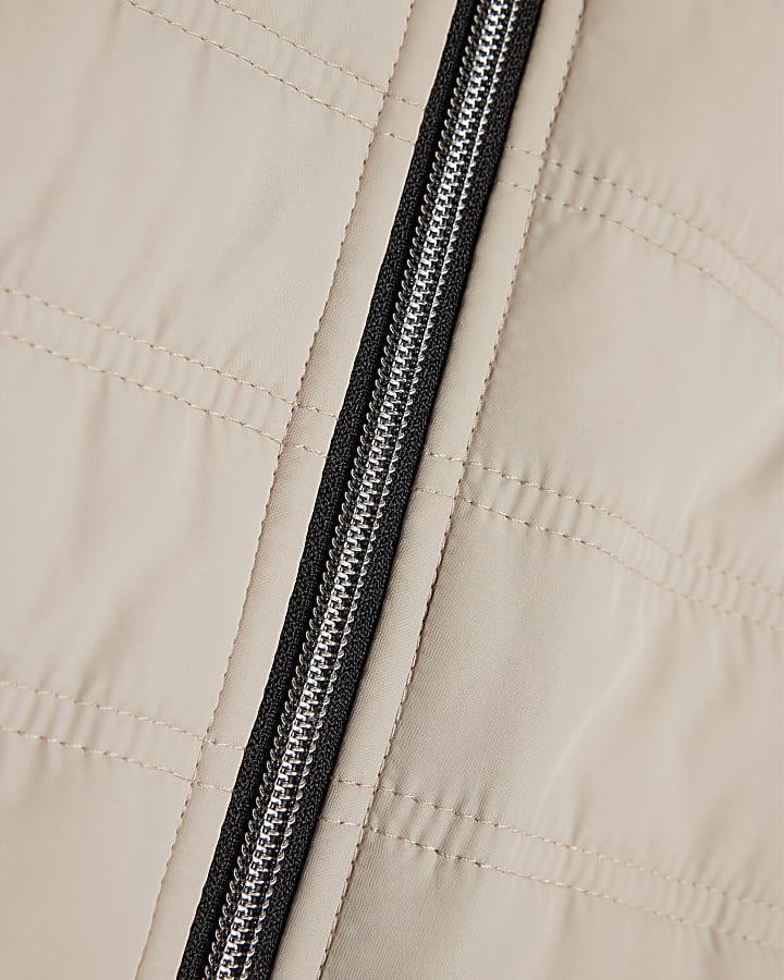 Boys Beige Hooded Hybrid Jacket