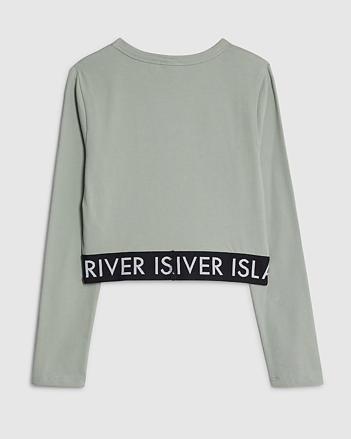 Girls Green RI Waistband Top
