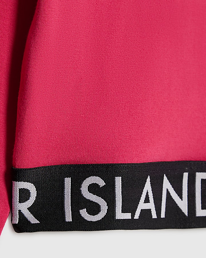 Girls Pink RI Waistband Top