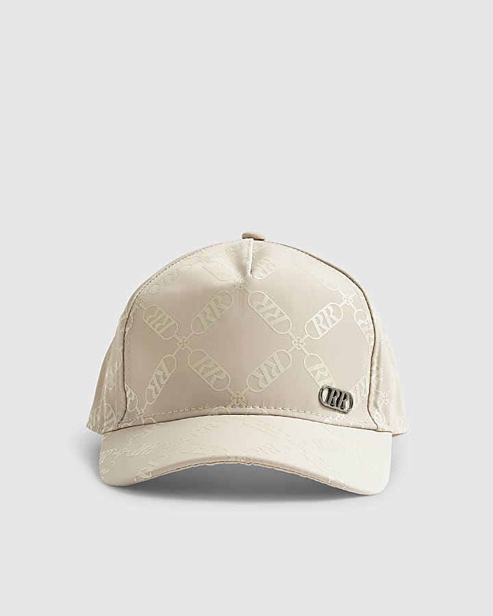 Boys Beige Monogram Cap