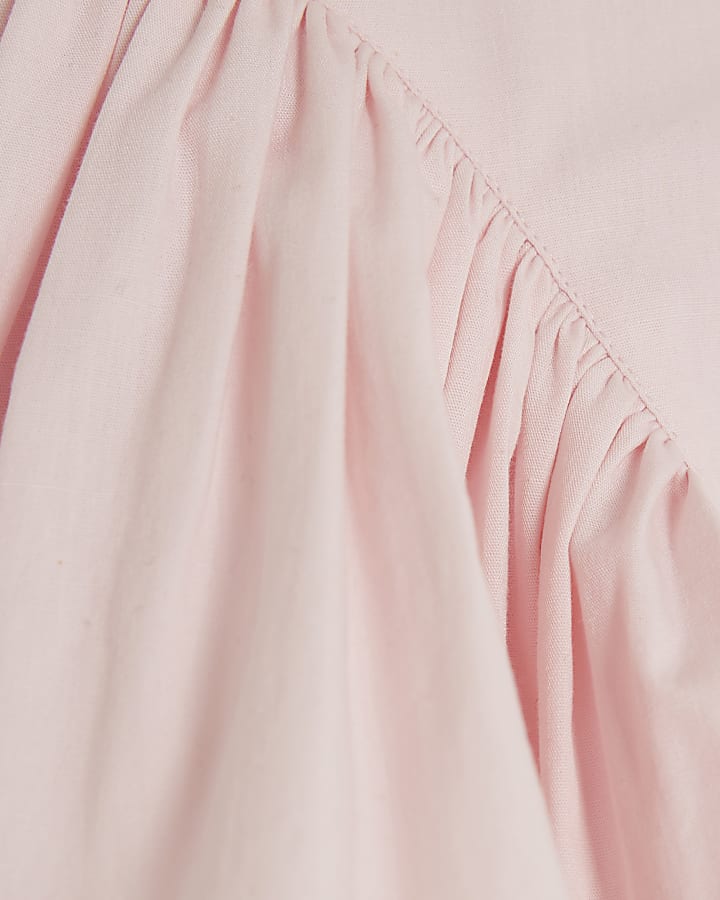 Mini Girls Pink Button Down Shirt Dress