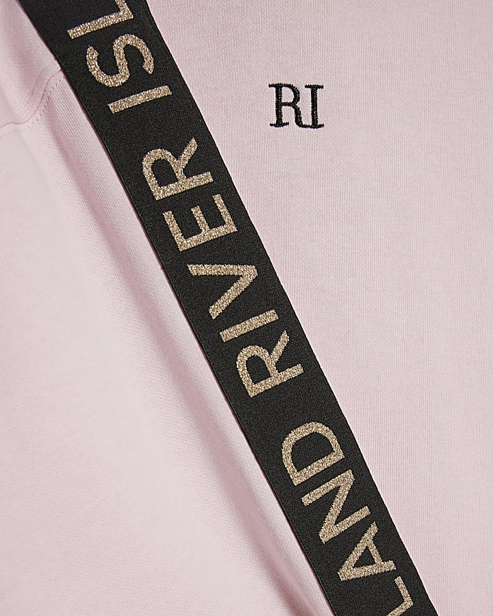 Girls Pink Hooded Sweatshirt Set