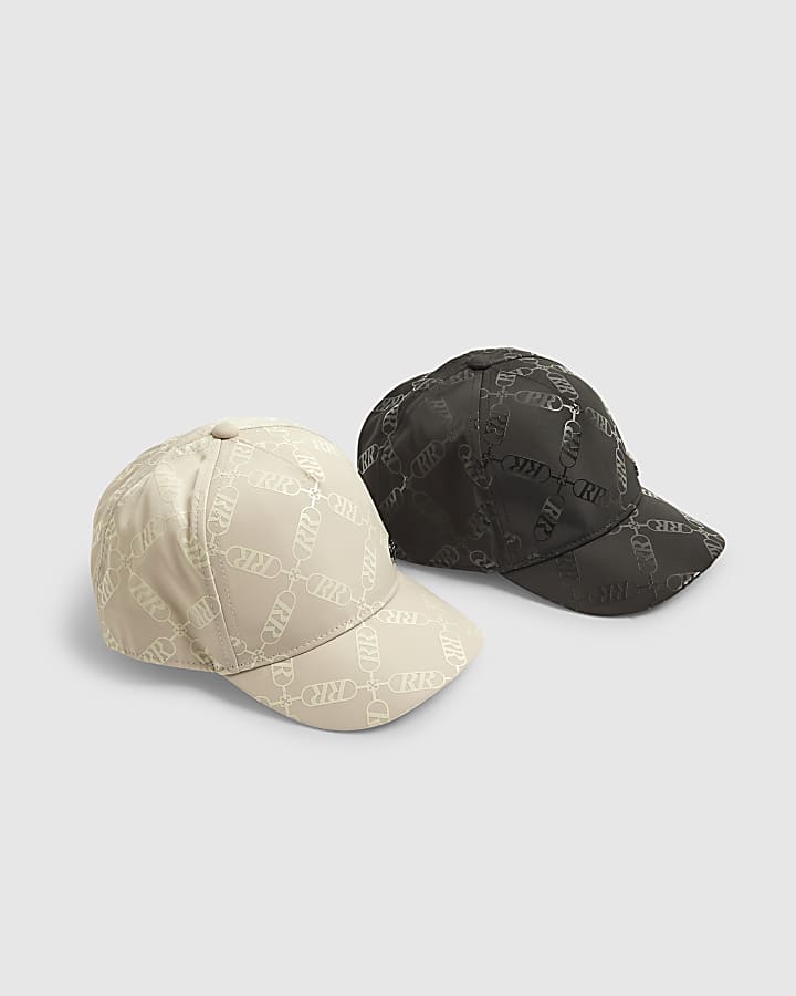 Mini Boys Monogram Cap Set