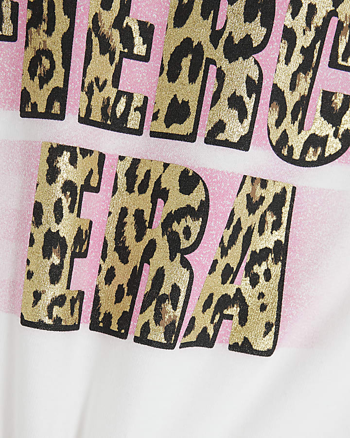 Girls White In My Fierce Era Slogan T-shirt