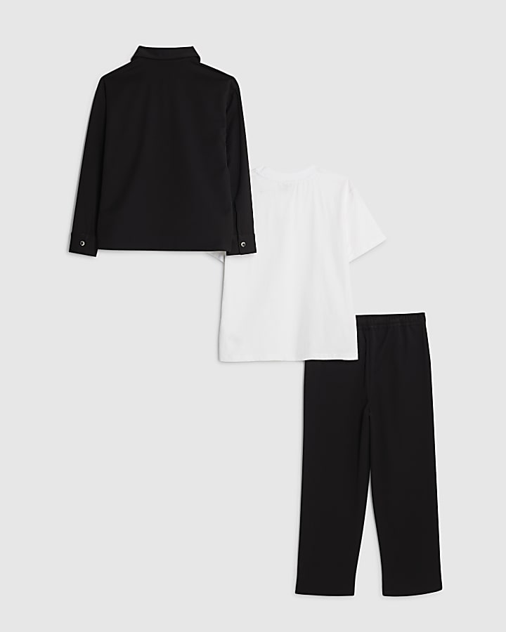 Boys Black Tailored Shirt 3 Piece Set