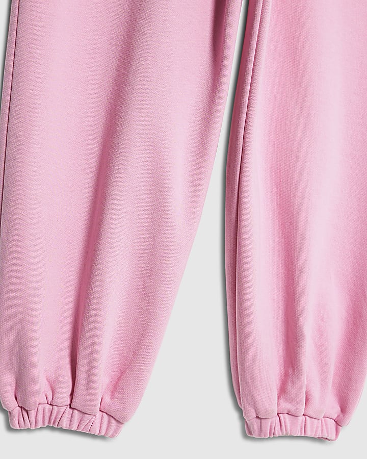 Girls Pink RI Cuff Joggers