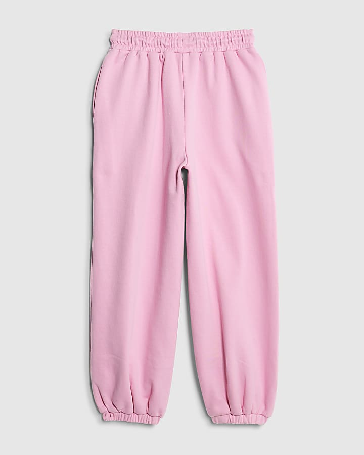 Girls Pink RI Cuff Joggers
