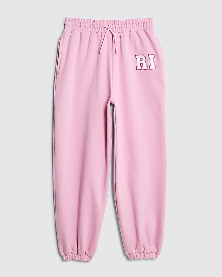 Girls Pink RI Cuff Joggers