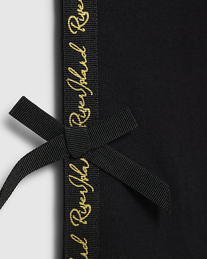 Girls Black RI Bow Leggings