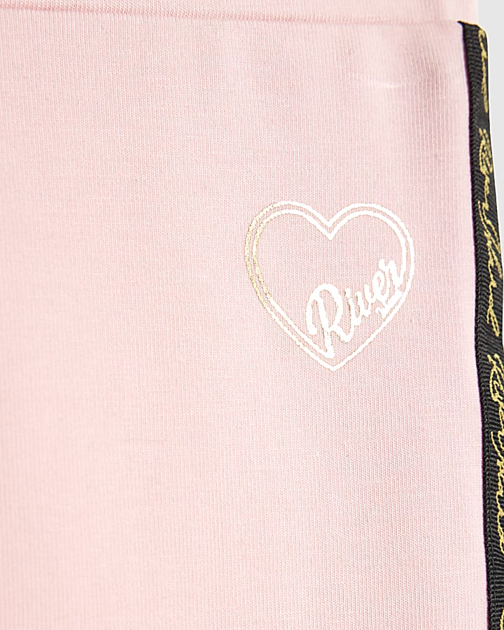 Girls Pink RI Bow Leggings