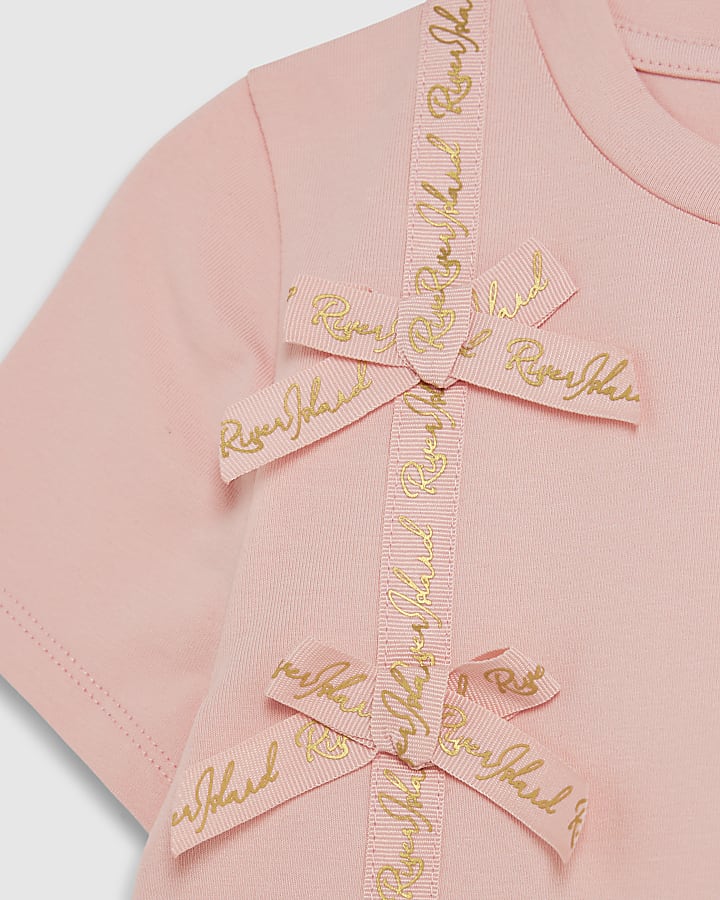 Girls Pink Bow RI T-Shirt Set