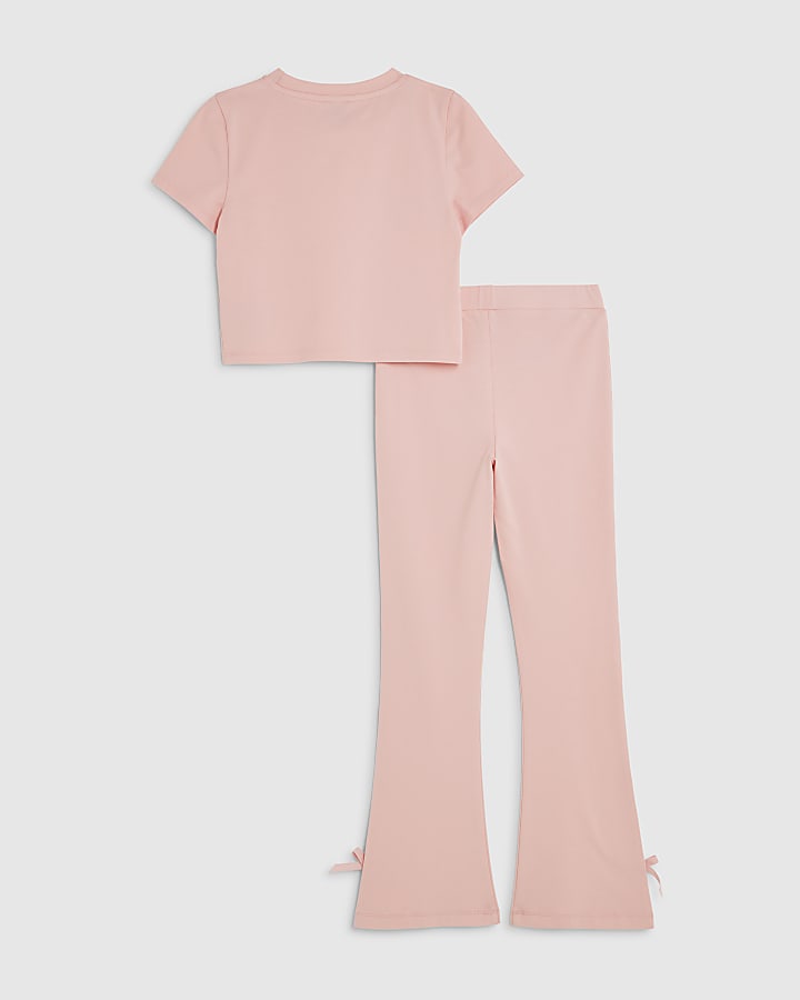 Girls Pink Bow RI T-Shirt Set