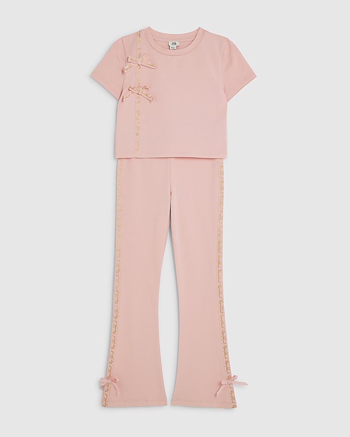 Girls Pink Bow RI T-Shirt Set