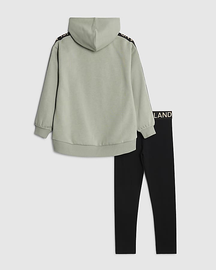 Girls Green RI Waistband Legging Set