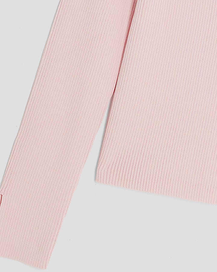 Girls Pink Cherry Charm Sweetheart Knit Top