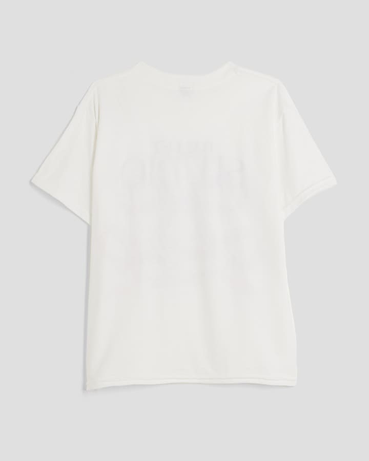 Girls White Ballet Studio Bow T-shirt